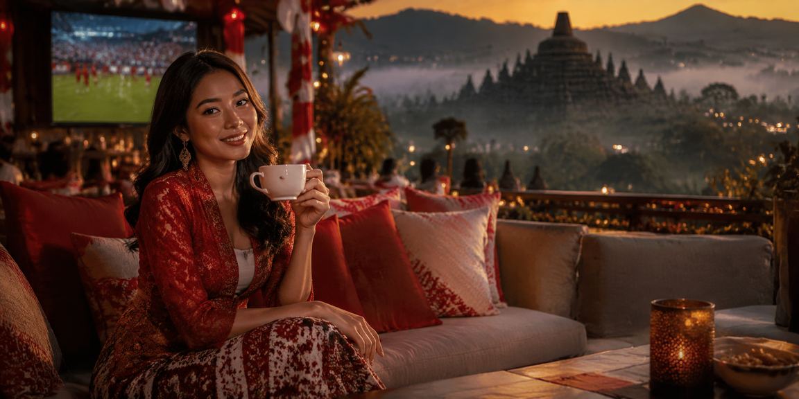 Suasana santai di kasino premium dengan pemain yang menikmati kopi sambil bermain