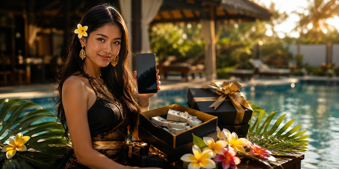 Model menggunakan aplikasi kasino mobile di ponsel pintar
